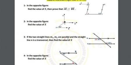 مراجعات نهائية.. أسئلة تقييم الأسبوع التاسع الرياضيات math لـ الصف الأول الإعدادي