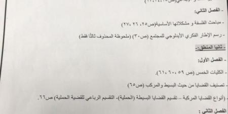 عاجل| الأجزاء المحذوفة لطلاب أولى ثانوي عام (الفلسفة والمنطق).. تفاصيل