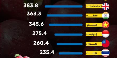 مصر تاسعاً.. أكبر 10 دول استيرادا للتفاح في العالم لعام 2023