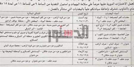 لمدة 6 أيام لعمل اختبارات.. ننشر مواعيد انقطاع الكهرباء عن مناطق بالمنوفية