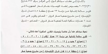 محافظة القاهرة: عقارات صقر قريش المقرر إزالتها خالية من السكان بناءً على التقارير