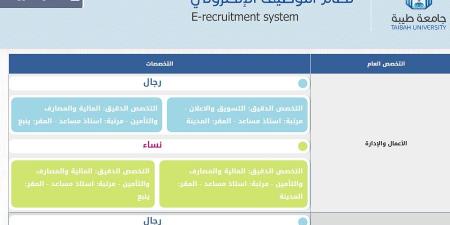 وظيفة جامعة.. جامعة طيبة السعودية تعلن عن وظائف أعضاء هيئة تدريس في عدد من التخصصات.. سجل هنا