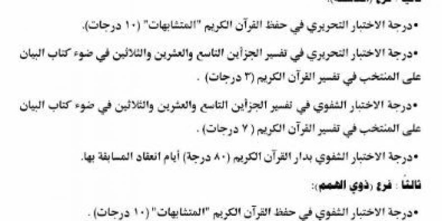 7 ديسمبر.. انطلاق الاختبارات التحريرية والشفهية للمسابقة العالمية الـ31 للقرآن الكريم - سعودي فايف