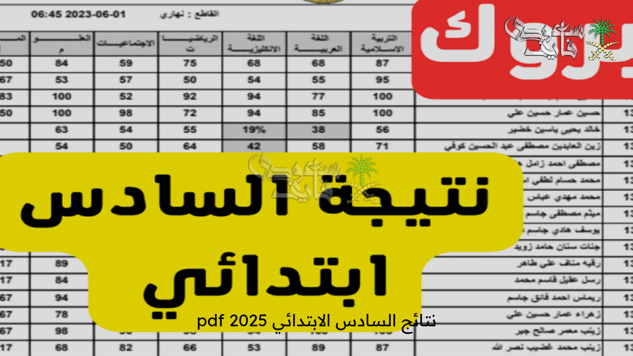 لعموم المحافظات … نتائج السادس الابتدائي 2025 pdf بالاسم عبر موقع نتائجنا ووزارة التربية والتعليم