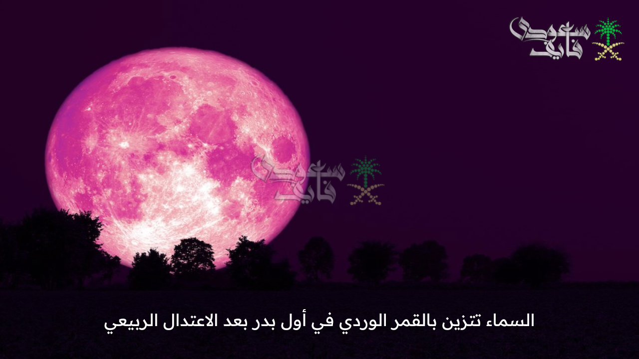 خلال ساعات … السماء تتزين بالقمر الوردي في أول بدر بعد الاعتدال الربيعي