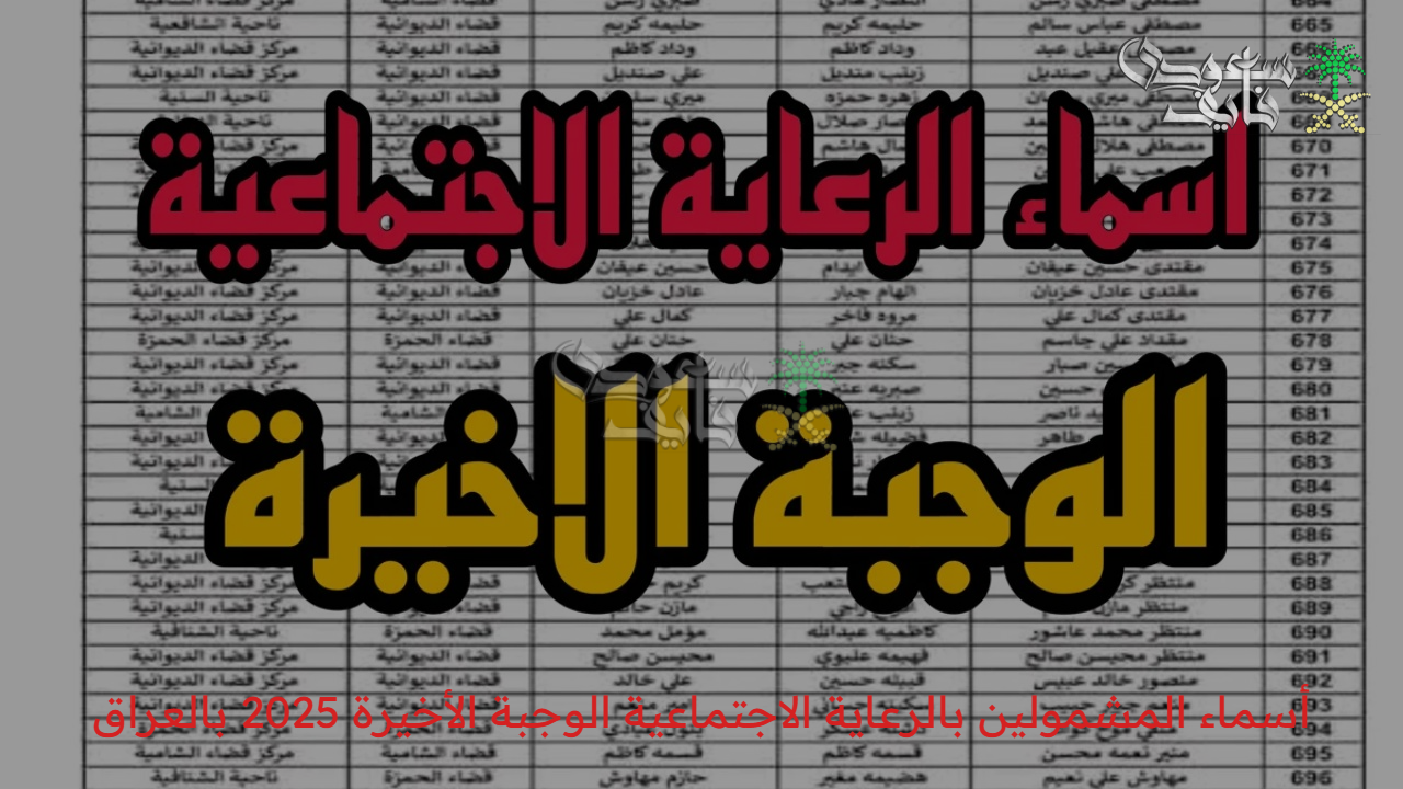 الكشوفات نزلت دلوقتي.. أسماء المشمولين بالرعاية الاجتماعية الوجبة الأخيرة 2025 بالعراق